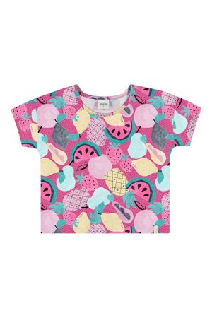 Blusa Infantil Menina Estampada Elian Rosa