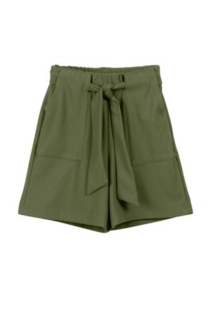 Shorts Feminino Cinto de Amarração Marialícia Verde