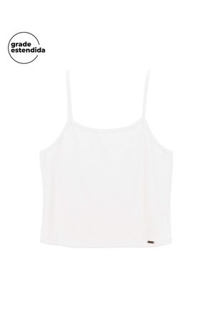 Cropped Regata Feminino Leve Marialícia Branco
