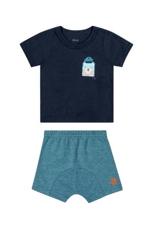 Conjunto Bebê Menino Pequeno Marinheiro Elian Azul