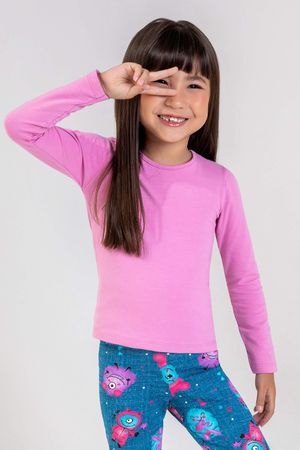 Blusa Infantil Menina Básica Elian Rosa