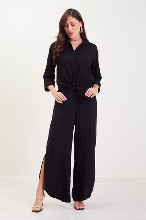 Calça Feminina Pantalona Marialícia Preto