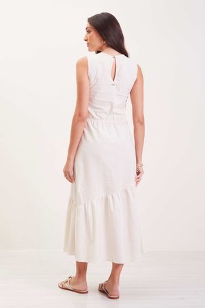 Vestido Feminino Midi Marialícia Bege