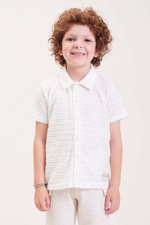 Camisa Infantil Menino Textura Elian Bege