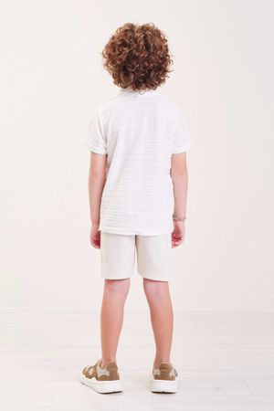 Camisa Infantil Menino Textura Elian Bege