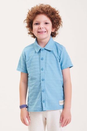 Camisa Infantil Menino Textura Elian Azul