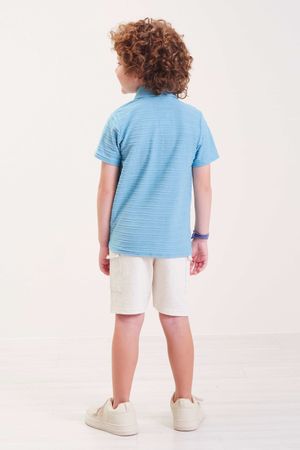 Camisa Infantil Menino Textura Elian Azul