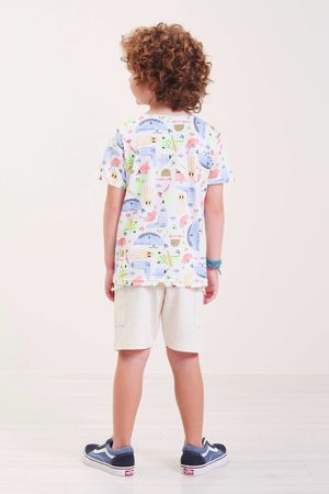 Camiseta Infantil Menino Estampada Elian Branca