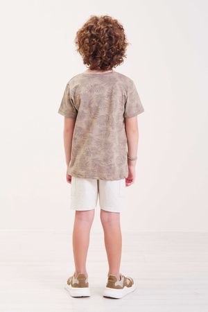 Camiseta Infantil Menino Estampada Elian Marrom