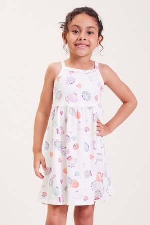 Vestido Infantil Menina Estampado Elian Bege
