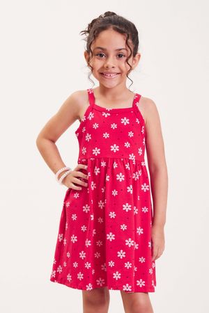 Vestido Infantil Menina Estampado Elian Vermelho