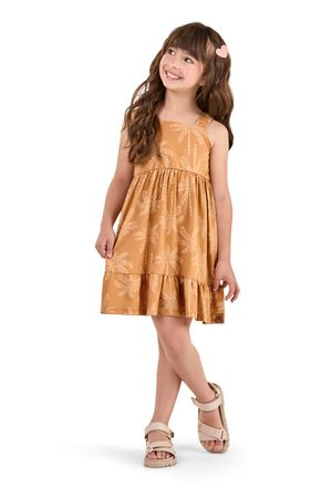 Vestido Infantil Menina Tropical Elian Laranja