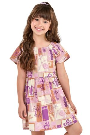 Vestido Infantil Menina Verão Leve Elian Lilás