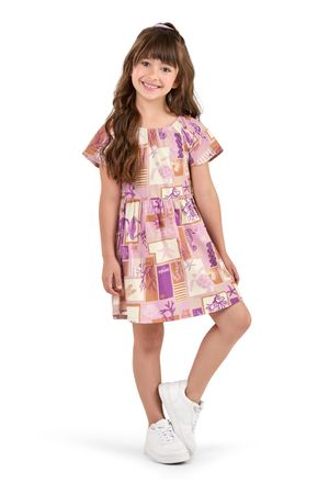 Vestido Infantil Menina Verão Leve Elian Lilás