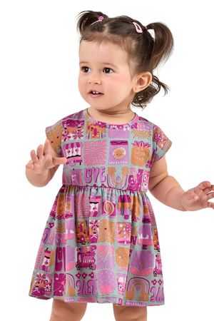 Vestido Bebê Menina Estampado Elian Verde