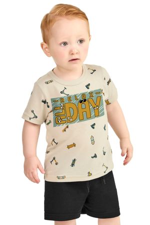 Conjunto Bebê Menino Estampado Elian Cinza