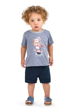 Conjunto Curto Bebê Menino Gaivota Elian Azul
