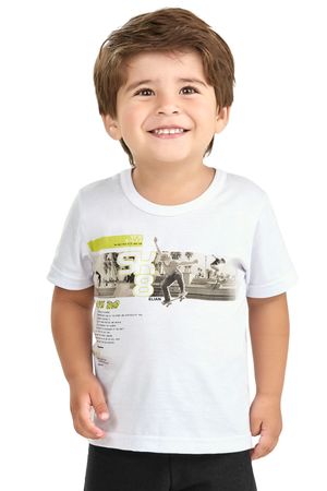 Camiseta Infantil Menino Skate Elian Branco