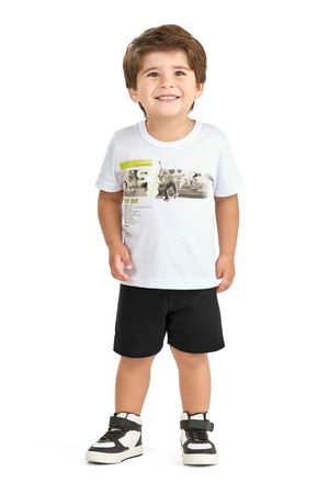 Camiseta Infantil Menino Skate Elian Branco