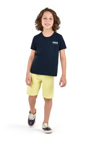 Camiseta Infantil Menino Costas Estampada Elian	 Azul
