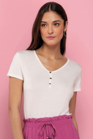 Blusa Feminina Básica Marialícia Bege
