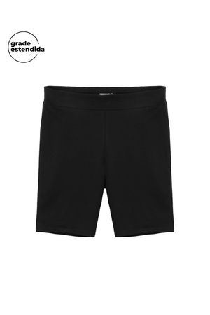 Bermuda Feminina Básica Cotton Marialícia Preto