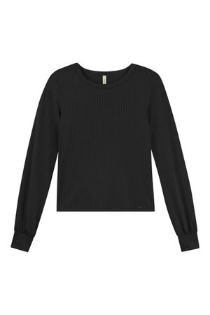Blusa Feminina Elástico no Punho Marialícia Preto