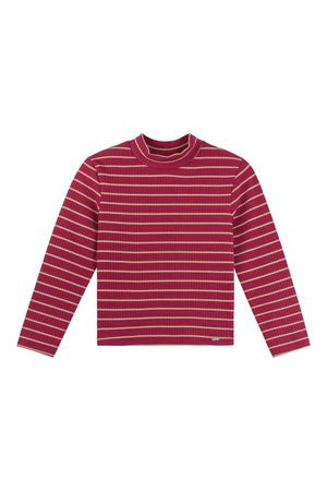 Blusa Feminina em Malha Canelada Estampado Marialícia Bordô