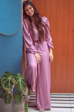 Calça Feminina Pantalona Marialícia Lilás