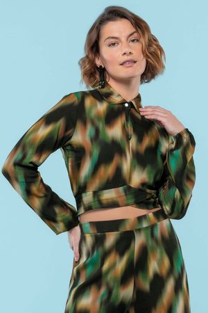 Blusa Feminina Estampado Digital Marialícia Preto
