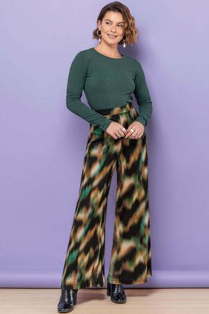 Blusa Feminina Manga Longa Básica Marialícia Verde