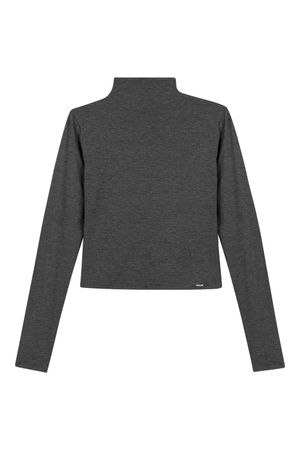 Blusa Feminina Gola Alta Básica Marialícia Mescla