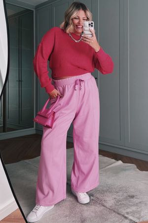 Suéter Adulto Feminino Comfy Tricô Cropped Marialícia Rosa