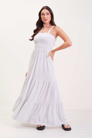 Vestido Longo Com Alças Feminino Marialícia