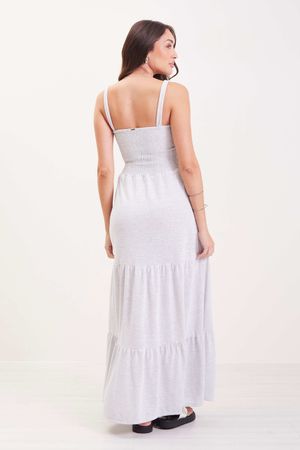 Vestido Longo Com Alças Feminino Marialícia