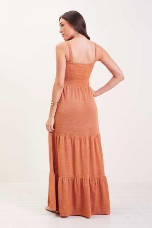 Vestido Longo Com Alças Feminino Marialícia