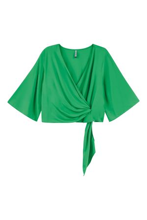 Blusa Feminina com Amarração na Cintura Marialícia Verde