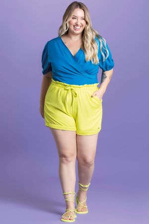 Blusa Feminina com Amarração Marialícia Azul