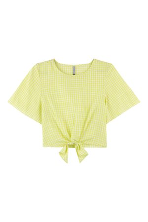 Blusa Feminina com Amarração Xadrez Marialícia Verde