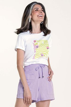 Shorts Feminino Curto com Bolsos Marialícia Lilás