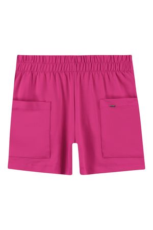 Shorts Feminino Curto Comfy em Moletinho Marialícia Rosa