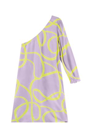 Vestido Feminino Curto Estampado Conceitual Marialícia Lilás