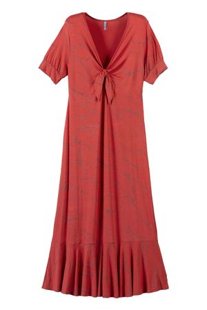 Vestido Feminino Marmorizado Marialícia Vermelho