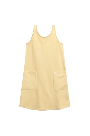 Vestido Feminino Curto Com Bolsos Comfy Marialícia Amarelo