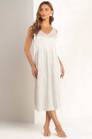 Vestido Feminino Lurex Marialícia Bege