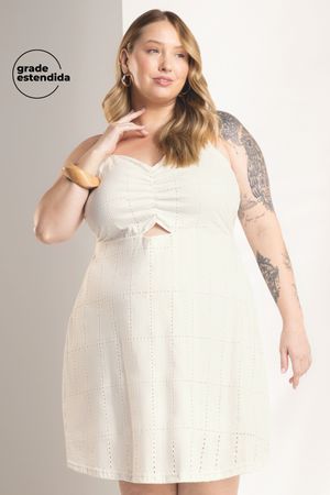 Vestido Feminino Em Algodão Marialícia Bege