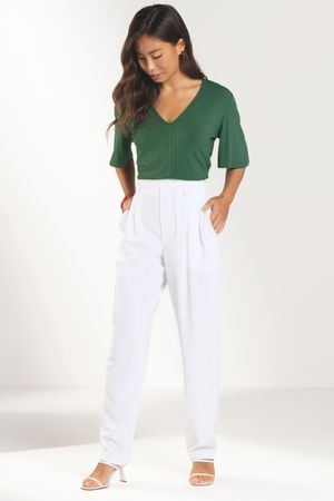 Blusa Feminina Em Canelado Marialícia Verde