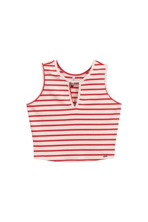 Cropped Feminino Listrado Marialícia Marrom