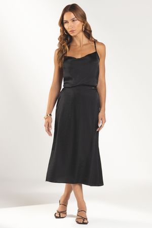 Regata Feminina Acetinada Marialícia Preto