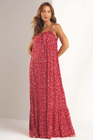 Vestido Feminino Floral Miudo Marialícia Rosa
